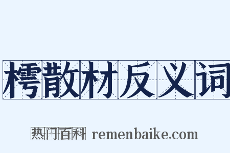樗散材反义词是什么意思的图片
